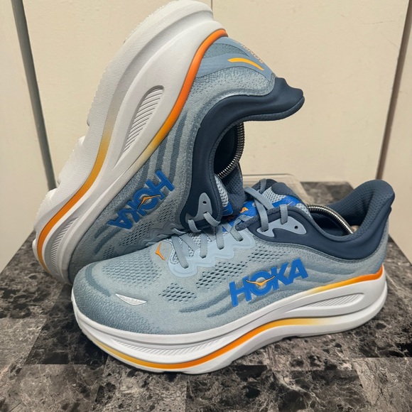 Hoka One One Bondi 9 Mens Running Shoes Size 11.5 Drizzle Downpour 1162011-DNP - Picture 4 of 13